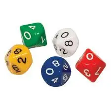 Ten Sided Dice (green) (x5)