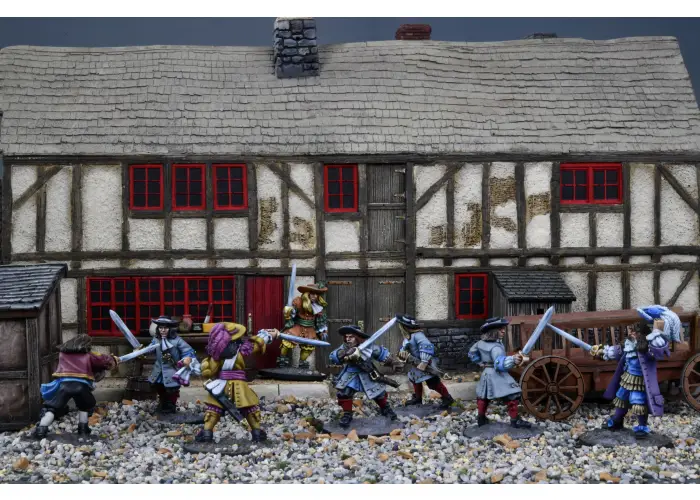 Soldiers fighting with Swords